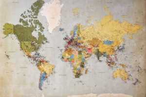 A map of the world. Where will you travel next?